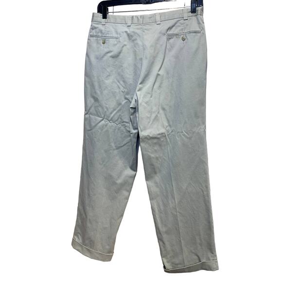 Lauren Ralph Lauren 36W 32L Pleated Front Chino Khaki Tan Casual Cuffed Pants - Picture 3 of 6